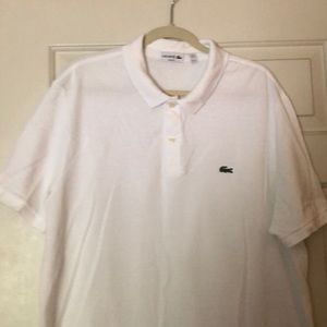Mens Lacoste White Polo